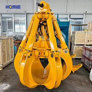 Preço de fábrica 360 graus de rotação hidráulica para escavadeira, garra de seleção de casca de laranja