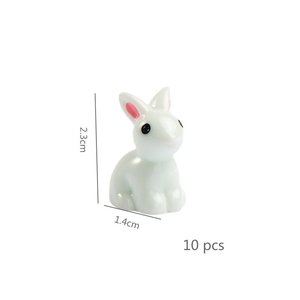 10 pz mini Easter bunny ornamento, mini decorazione coniglietto in resina utilizzato per micro decorazione, San Valentino e regali di capodanno - Product Image 3