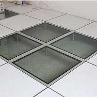 Suelo Elevado de Vidrio Transparente Moderno de Alta Calidad Lingding LD600, 600*600mm, Antiestático, para Instalaciones Industriales de Alto Tráfico