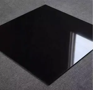 Black Ceramic Tile Polished Surface For Flooring Black Shiny Floor Tile