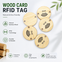 Tarjeta de Madera Programable RFID de Bambú Ecológica NFC, Tarjeta de Llave de Madera para Control de Acceso, Personalizable, Llavero RFID de 13.56MHz