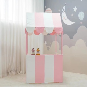 Tienda de campaña <span class=keywords><strong>con</strong></span> forma de soporte de mercado de lona de algodón blanco o juguete para jugar a las casitas para niños juegos de interior y exterior - Product Image 5