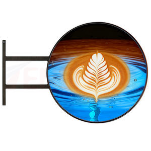 Letrero LED Redondo Personalizable con Logotipo, Programable por Aplicación, Caja de Luz Acrílica Luminosa para Tiendas, Cafés, Restaurantes, Gasolineras y Negocios - Product Image 1