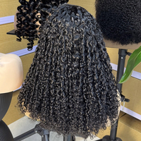 Drop Shipping 1B Natural Color for Pixie Curly Half Perruque Vente en gros de cheveux humains vierges vietnamiens avec lace marron clair Wear-Go Perruque
