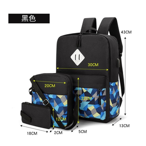 Wholesale Hot <b>Sale</b> 3pcs/set Laptop Backpack <b>Men</b> Fashion Business Computer Storage <b>Bag</b> with USB Charging Port - Product Image 5