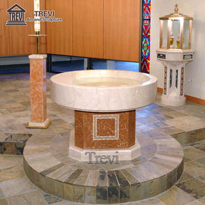 Fuentes bautismales de mármol natural para uso de iglesia cristiana ortodoxa - Product Image 2
