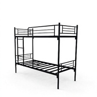 Lit superposé en métal robuste, pliable, moderne, gain de place, avec échelle intégrée, taille simple, pour chambre d'hôtel ou d'école, avec plateforme tubulaire