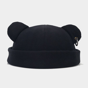 Men's Women's Winter Street Fashion <strong>Hat</strong> <strong>Bear</strong> Ears Yuppie Landlord Korean Hoop Hip-Hop Brimless Melon Skin Trendy Urban Character - Product Image 6