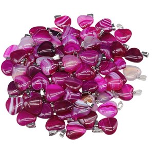 Ciondoli in agata rosea per donne uomini ciondoli con cuori gioielli collana ciondolo in pietra per feste con pietre preziose per la creazione di gioielli - Product Image 1