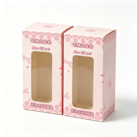 Boîtes d'emballage personnalisées OEM, boîte pour produits pour animaux de compagnie rose avec fenêtre et logo personnalisé, boîte en papier