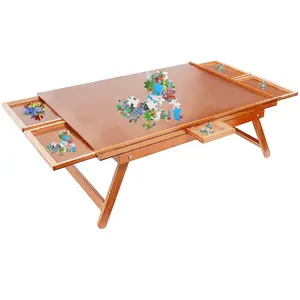 Personalized Game folding puzzle tables wooden gear pliage puzzle table 1000 piece jigsaw puzzle