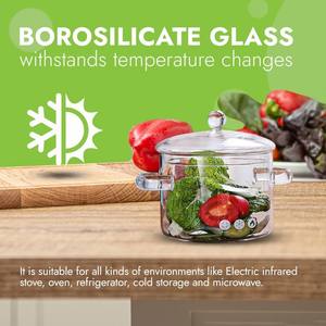 Ensemble de casseroles en verre résistant à la chaleur pour pâtes, soupes, lait, sain pour la nourriture des bébés, sans plomb - Product Image 5