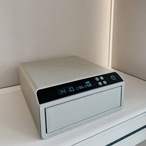 Single Layer Premium Leather Safe <b>Box</b> with Fingerprint Password Lock Drawer Safe for Jewelry Heirloom Makeup Vanity <b>Storage</b> - Product Image 4