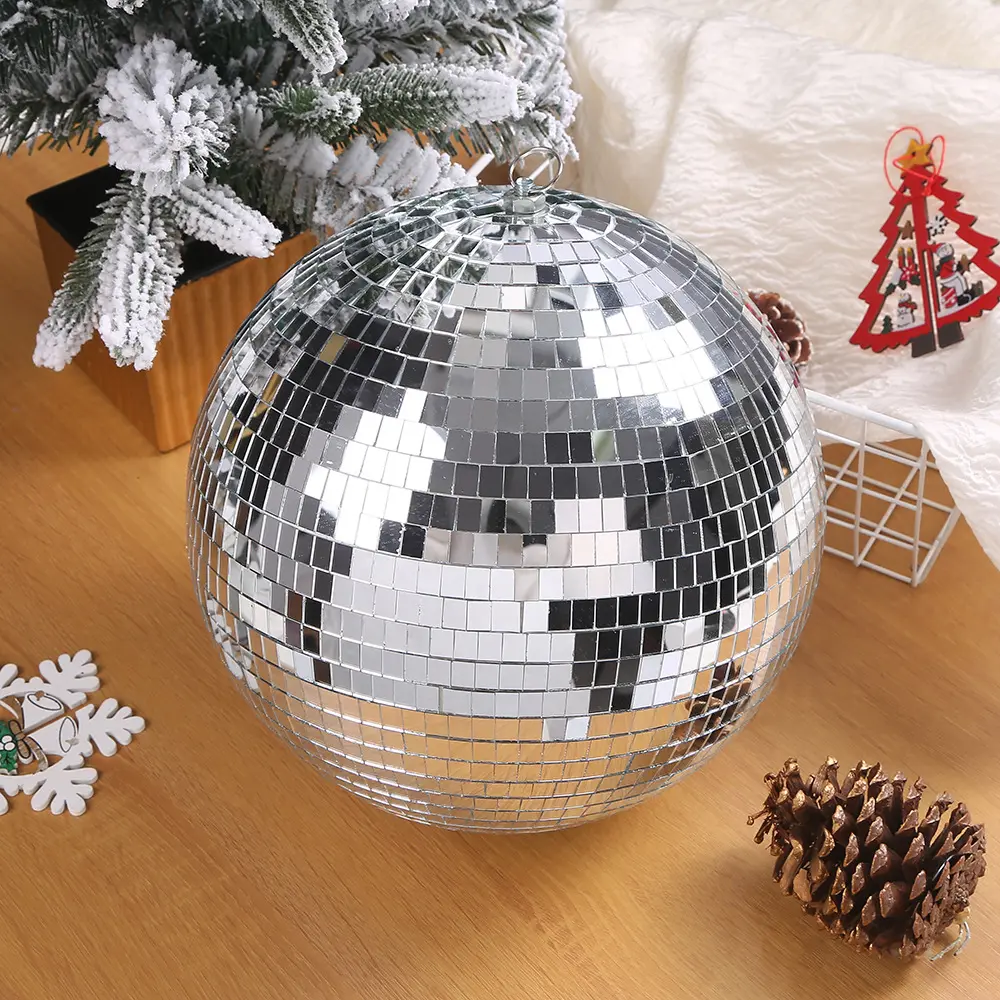 2 to 100 CM Christmas Tree Hangings DJ Club Stage Silver Green Pink Red Color Christmas Party Disco Glass Mirror Ball