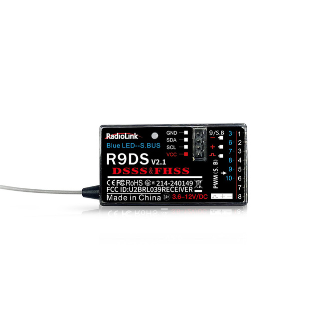 China Manufacturer RadioLink 4K Range RC Radio Control Receiver R9DS 2.4ghz SBUS/PWM signal Output 9/10 Channels RC Receiver