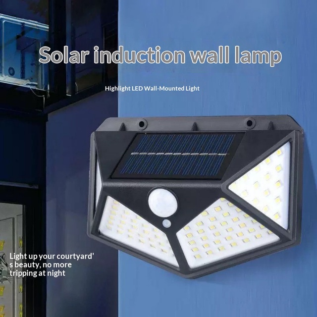 Solar Motion Sensor Light Rechargeable LED IP65 Plastic Waterproof Outdoor Garden Wall Lamp with Dimmable 270 Beam Angle