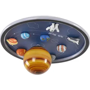 装饰艺术现代发光二极管吸顶灯儿童卧室照明灯具创意儿童宇航员太空吸顶灯