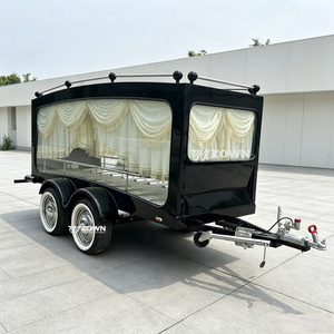 รถพ่วงบรรทุกโลงศพแบบล้อคู่พร้อมม่านตกแต่งอย่างหรูหรา - Product Image 1