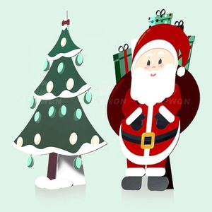 Nuevo diseño personalizado de publicidad de venta al por menor soporte de exhibición de piso de cartón soporte de exhibición de cartón de publicidad de Navidad - Product Image 1