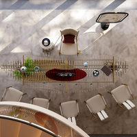 Italienischer Acryl-Teetisch, Geformter Edelstahl-Villa-Club-Tisch, Designer-Stil Moderner Transparenter Esstisch