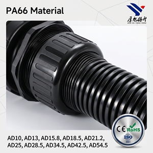 <span class=keywords><strong>Tubo</strong></span> <span class=keywords><strong>Corrugado</strong></span> de Plástico PA66 Negro con Conexión Roscada, Funda Flexible Reforzada para Cables y <span class=keywords><strong>Tubo</strong></span> de Plástico Negro <span class=keywords><strong>Abierto</strong></span> para Cables - Product Image 1