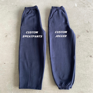 Pantalon de jogging ample pour homme en coton 100% de qualité supérieure, 500 g/m², logo personnalisé, coupe droite, jambe large - Product Image 1