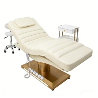 Lit de beauté électrique Xinman en promotion, réglable, rose, avec base dorée pour spa et clinique de beauté