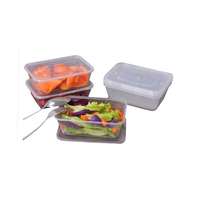 Conteneur alimentaire rectangulaire jetable en plastique en gros / Fabricant de boîtes à lunch transparentes en PP très vendues