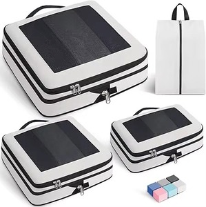 Ensemble de 8 cubes de compression en nylon pour bagages, design entièrement ouvert et visible, organiseur de bagages, sacs de <span class=keywords><strong>voyage</strong></span> tendance, essentiels de <span class=keywords><strong>voyage</strong></span> - Product Image 1