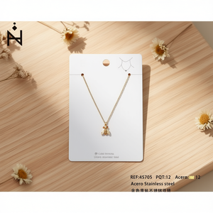 Collana con Ciondolo a Forma di Ape in Acciaio Inossidabile - Product Image 3