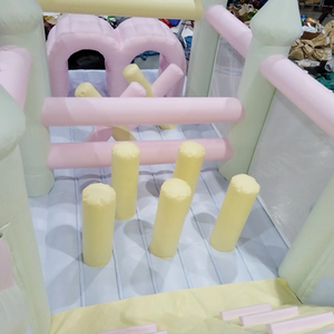Pastel thiết kế mới thương mại Inflatable các chướng ngại vật cho trẻ em có tính năng một Slide Inflatable lâu đài - Product Image 3