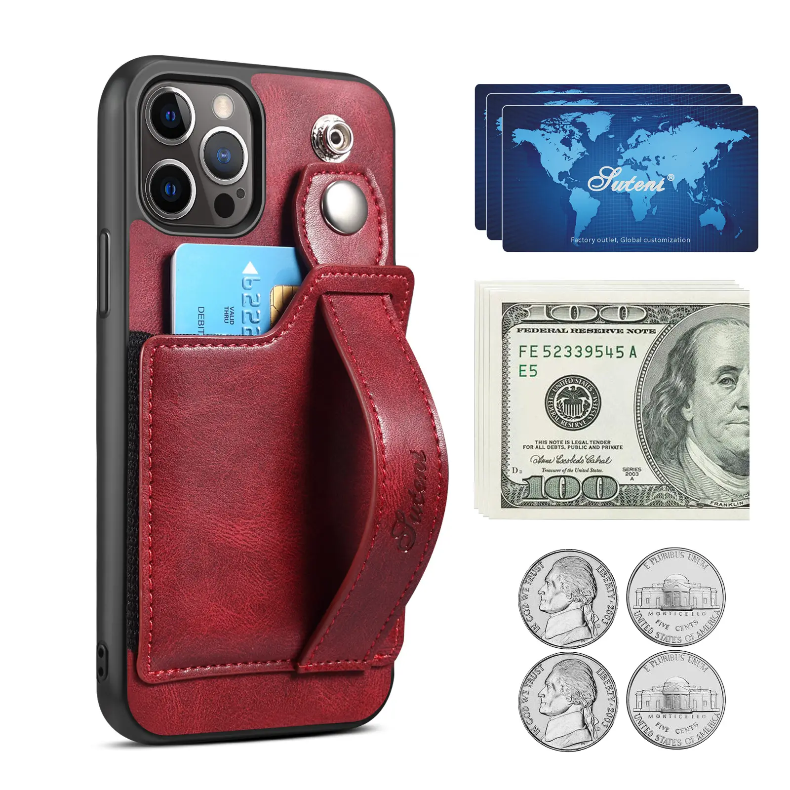 For iPhone 14 Case Leather PU Credit Card Case For iPhone 14 13 12 Pro Max PU leather Phone Holder Cover Case