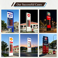 Panneau Totem Personnalisé pour Station-Service, Panneau Pylône Extérieur Autoportant Éclairé par LED pour Entreprise de Signalétique et Fabricant de Panneaux