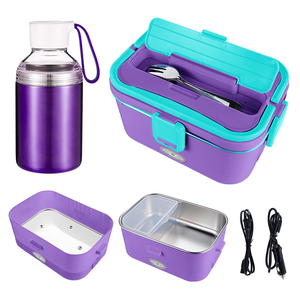 Boîte à lunch électrique 60W, chauffe-aliments 12V 24V 110V, ensemble chauffe-aliments portable avec bouteille isotherme - Product Image 6