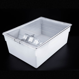 Cage pour souris de laboratoire, cage d'élevage pour rats de laboratoire R5 avec couvercle en maille d'acier inoxydable, logement pour rongeurs autoclavable et empilable - Product Image 1