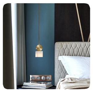 New Nordic <strong>Fancy</strong> Home Decoration Modern Bedroom Marble square Led Pendant Light <strong>Lamp</strong> - Product Image 4