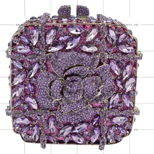 Pochette de Soirée Carrée Opulente pour Femme avec Strass Floraux Scintillants et Cristaux – Idéale pour Fiançailles et Anniversaire - Product Image 4