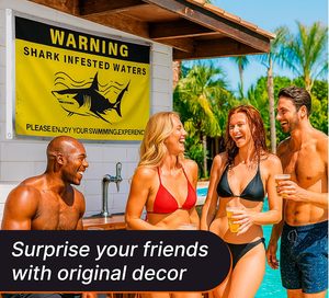 Bandera Publicitaria de Tiburón de 3x5 pies con 2 Ojales, Pancarta Divertida para tu Experiencia de Natación, Decoración de una Sola Cara - Product Image 5