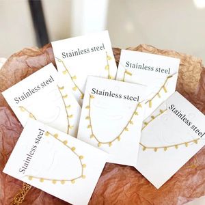 Collar con colgante de corazón de acero inoxidable, chapado en oro de 18 quilates, colgante geométrico, cadena para clavícula, accesorio de joyería de moda para mujer - Product Image 2