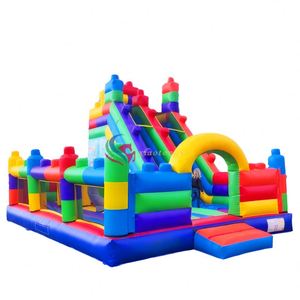 2024 New Double-Lane <b>Inflatable</b> Jumping Castle with Slide Block Bounce <b>House</b> for Kids' Parties Coin Operated Games - Product Image 3