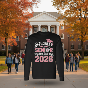 Camiseta de manga larga oficialmente para estudiantes de último año, My Last First Day 2026 - Product Image 3