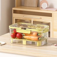 Conteneur de stockage portable avec fonction de conservation, boîte scellée pour fruits avec compartiment de réfrigérateur, grande boîte de rangement à compartiments