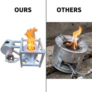Poêle à gazéification <span class=keywords><strong>sans</strong></span> fumée avec support de réservoir de combustible, poêle à <span class=keywords><strong>bois</strong></span> à combustion secondaire haute efficacité pour la cuisson en extérieur - Product Image 6