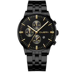 <span class=keywords><strong>CUENA</strong></span> Nouvelle montre pour homme, montre-bracelet décontractée tendance, acier inoxydable, quartz, étanche, date, Relogois Masculino - Product Image 3
