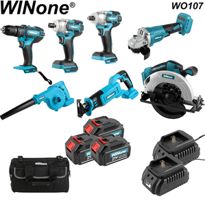 Winone DEW 9-tools Brushless Best China Factory in 1 Set 18v 21v <b>Cordless</b> Lithium-Ion Tools Kits - Product Image 2