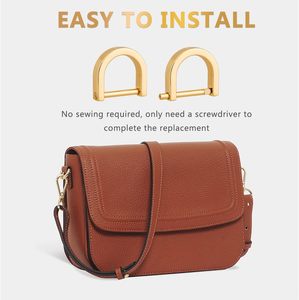 MELORDY - Juego de Ganchos Giratorios Desmontables con Anillas en D y Grilletes Atornillables para Reemplazo de Correas de Bolso DIY, Dorado, en Pulgadas - Product Image 3