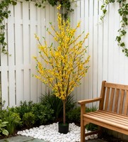 Künstliche Winterjasmin-Mehrzweigblume, gelbe Seiden-Forsythie, hoher Zweig, lange Blüte, Heimdekoration, Hersteller