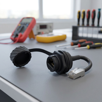 Connecteur circulaire étanche Lshitech, prise femelle RJ45 de qualité supérieure 180 ° /90 °   Câble d'extension 0,1-1 m pour un transfert de données efficace