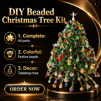 Kit DIY Arbre de Noël Perlé Fait Main, Ornement d'Arbre d'Automne, Décoration Lumineuse Chaleureuse pour les Fêtes, Cadeau d'Entreprise