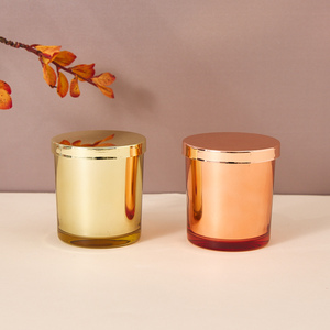 Tarro de vela de vidrio iridiscente galvanizado OEM de 7oz, <span class=keywords><strong>precio</strong></span> directo de fábrica a granel, decoración del hogar - Product Image 2